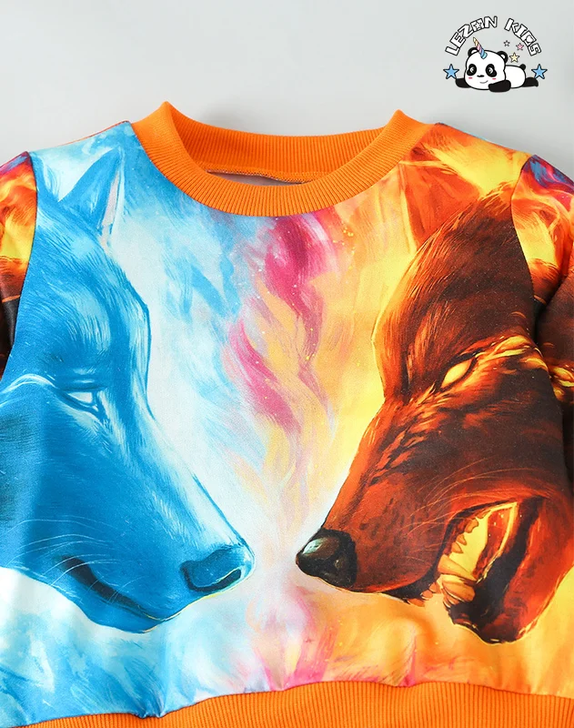 LEZONKIDS - High Quality Two-piece Sports Style Printing Fashionable Children Clothing Boys Sweatshirt Set